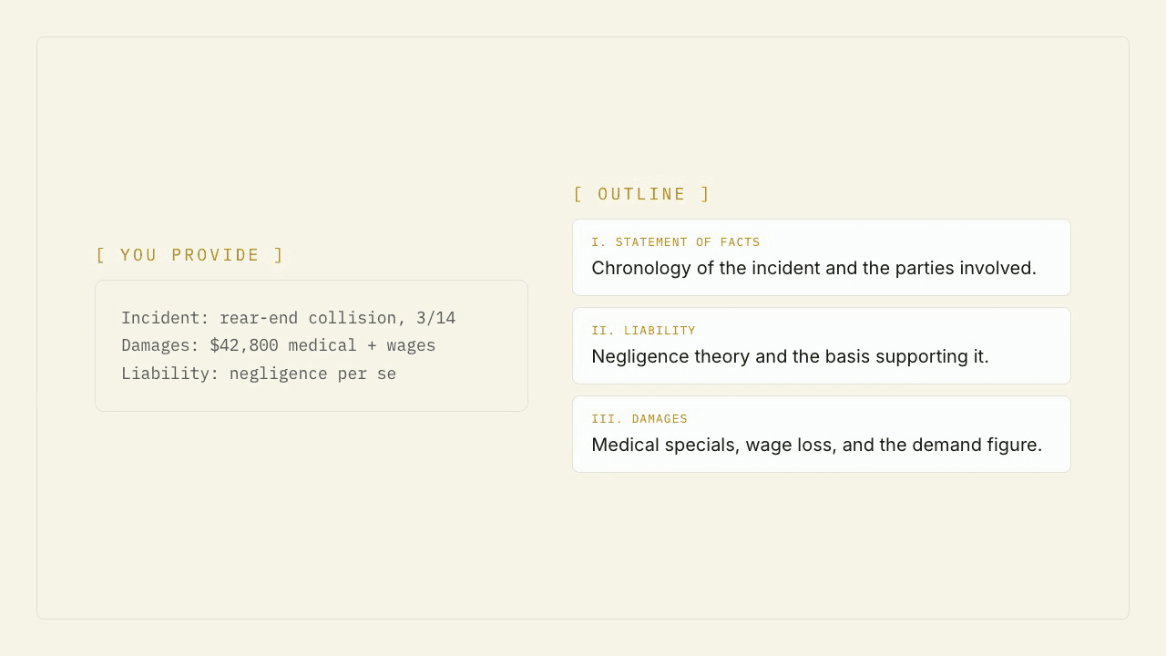 Demand Letter Skeleton Builder walkthrough